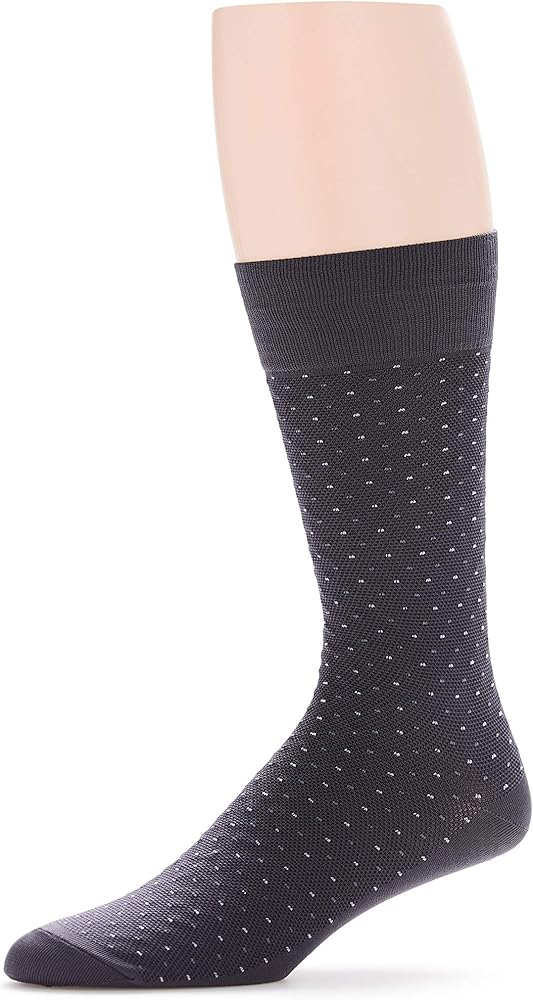 Perry Ellis Men's All Over Pin Dot Microfiber Luxury Dress Sock