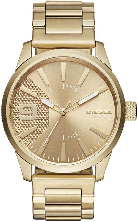 Diesel Rasp Stainless Steel Three-Hand Analog Men's Watch, Color: Gold (Model: DZ1761)