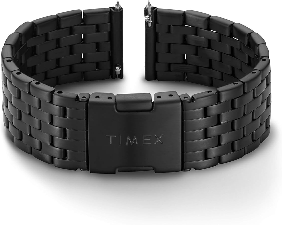 Timex 20mm Stainless Steel Quick-Release Bracelet – Silver-Tone with Deployment Clasp