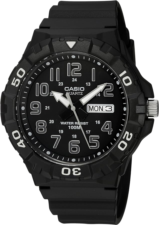 Casio Men's MRW-210H-1AVCF Diver Style Analog Display Quartz Black Watch