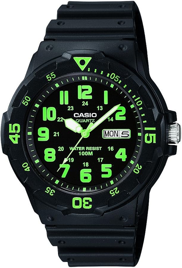 Casio - MRW-200H-3B - Casual - Men's Watch - Analogue Quartz - Black Dial - Black Resin Strap, Black/Black, Sportswear