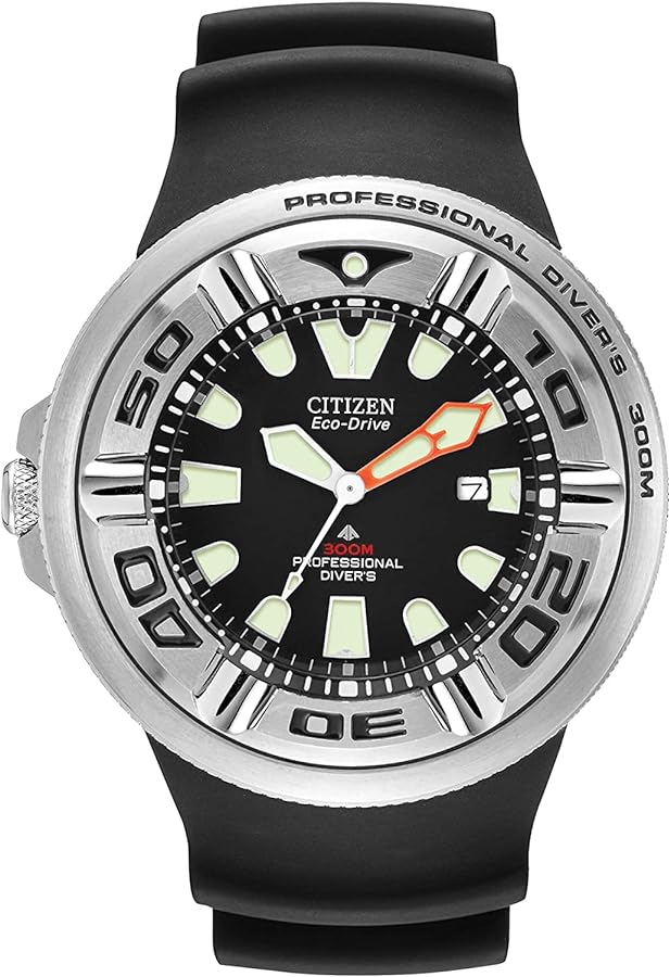 Citizen Men's Promaster Dive Eco-Drive Watch, 3-Hand Date, Polyurethane Strap, ISO Certified, Anti-Reflective Curved Crystal, Screw-Back Case and Crown