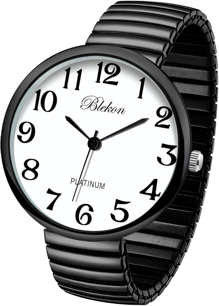 Blekon Collections New Super Large Face Stretch Band Japanese Movement PC21J Fashion Watch