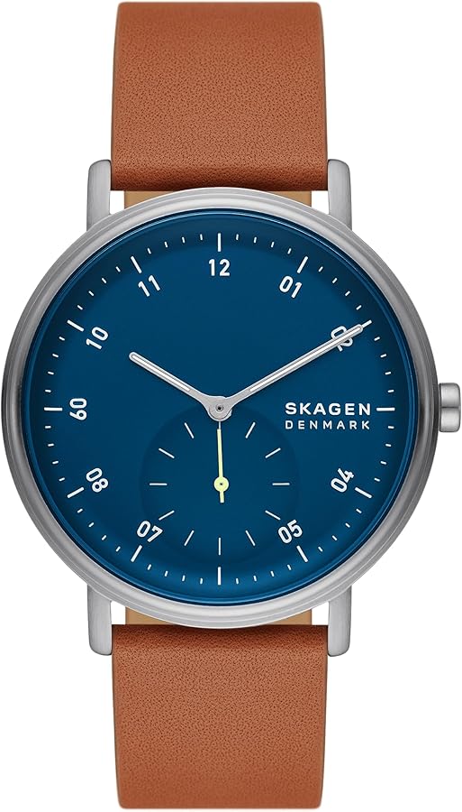 Skagen Kuppel or Riis Minimalist Men's Watch with Stainless Steel Mesh or Leather Band