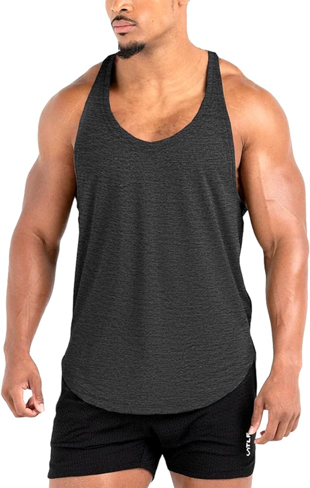 Men's Bodybuilding Stringer Tank Tops Y-Back Gym Fitness Muscle T Shirt Quick Dry (1or3 Pack)