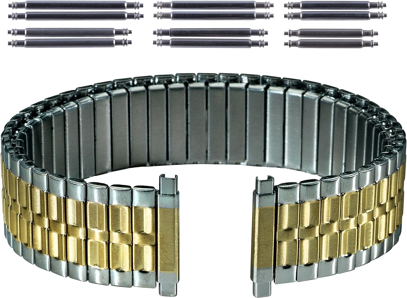 Gilden Gents Expansion 17-22mm Custom Length Two-Tone Stainless Steel Watch Band 536-TL