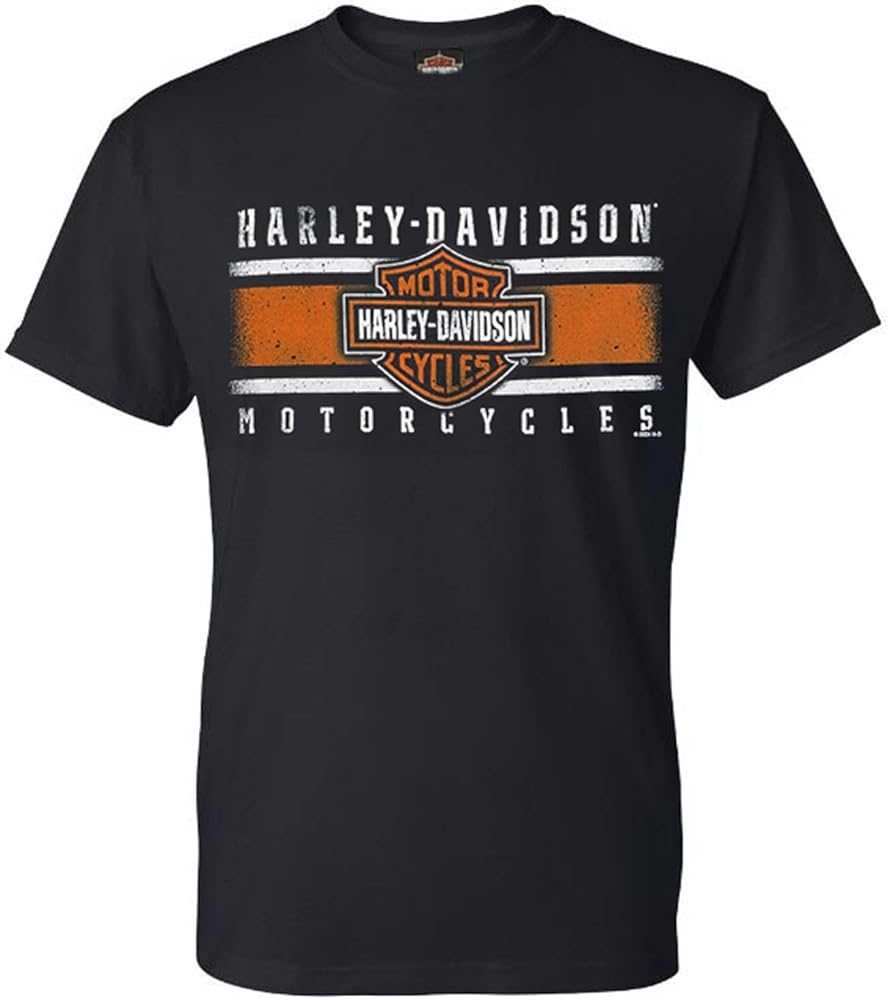 Harley-Davidson Men's Iconic Bar & Shield Crew-Neck Short Sleeve Shirt - Black