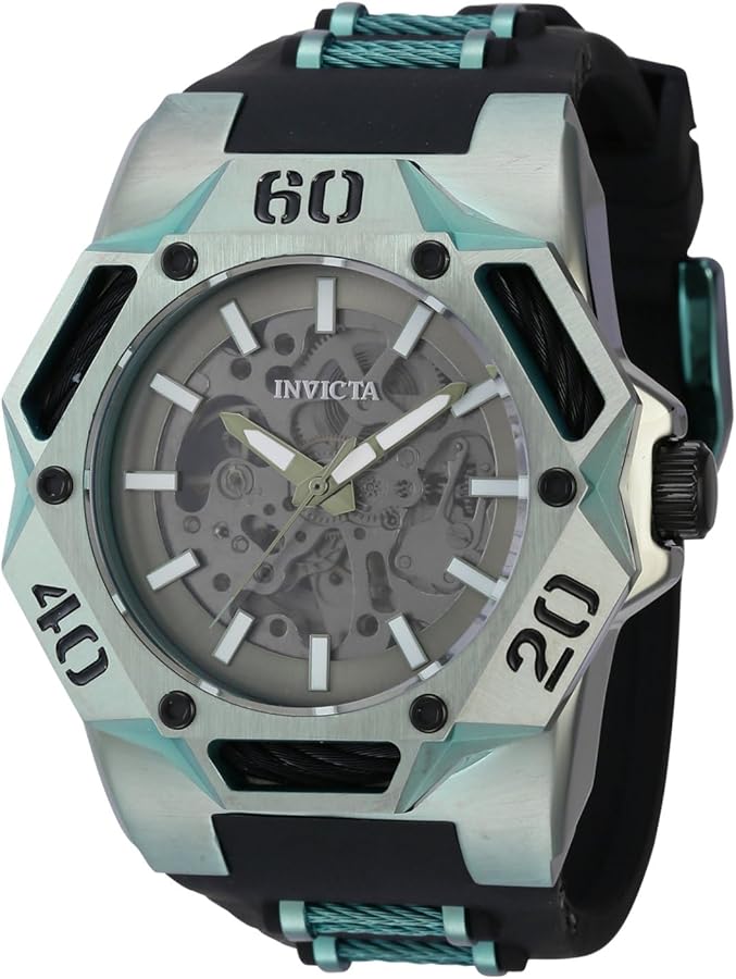 Invicta Men's Coalition Forces 48.5mm Silicone, Cable Automatic Watch, Black (Model: 44083)