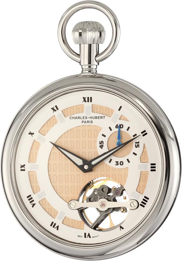 Charles-Hubert, Paris 3901-W Classic Collection Open Face Mechanical Pocket Watch