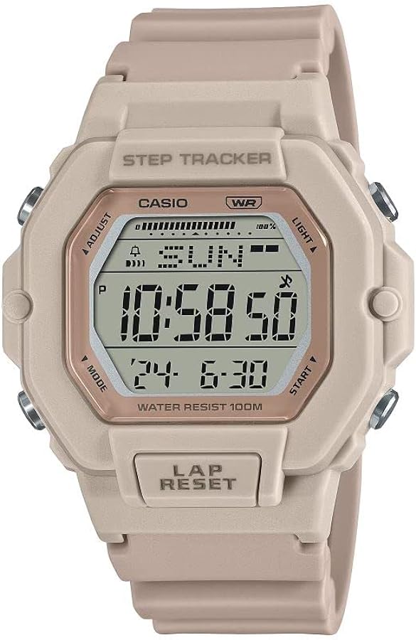 Casio LWS2200H Series | Men’s Digital Watch | Beige/Beige | Step Tracker | Countdown Timer | LED Illuminator with Afterglow | 100 SEC Chronograph | Multi Alarms | Hourly Time Signal | 2 Year Battery