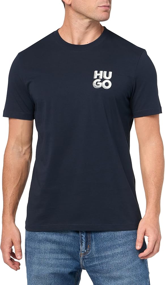 HUGO Men's Stacked Logo Short Sleeve Tshirt