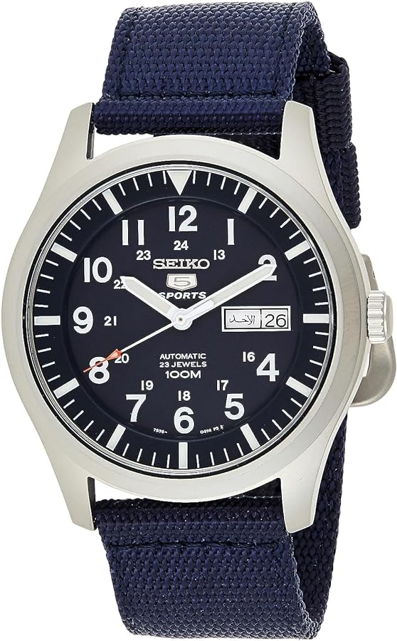 SEIKO Men's Analogue Automatic Watch with Textile Strap SNZG11K1