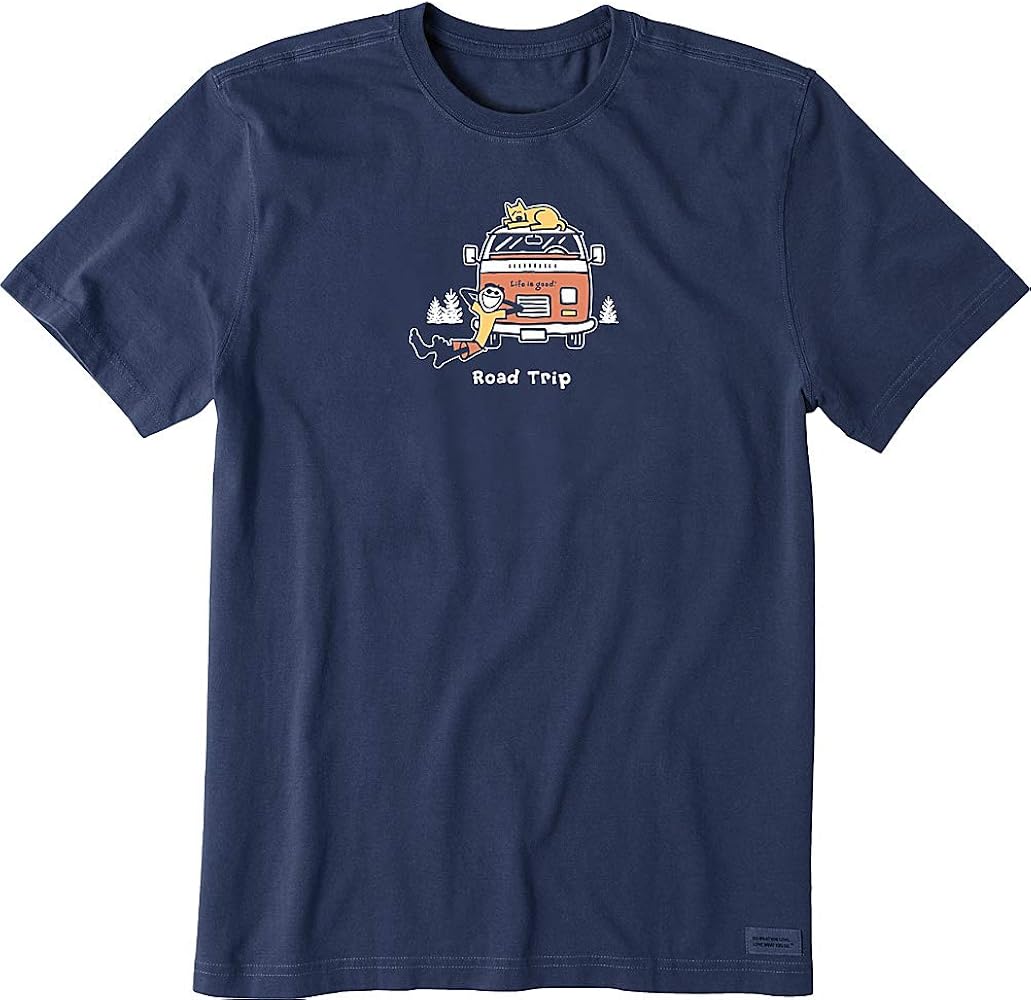 Life is Good Men's Vintage Crusher Graphic T-Shirt, Road Trip