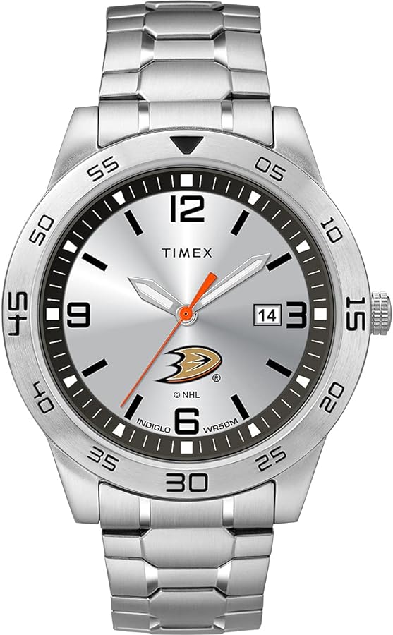 Timex Men's NHL Citation 42mm Watch – Chicago Blackhawks with Stainless Steel Expansion Band