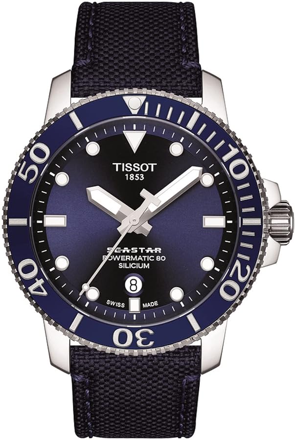 Tissot mens Seastar Ceramic Sport Watch Silver T1204071704101