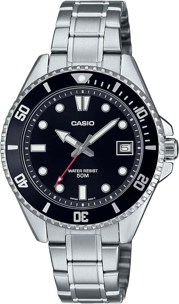 Casio MDV10D-1A1V Unisex Dive Inspired 38 mm Stainless Steel Black Dial Sports Watch