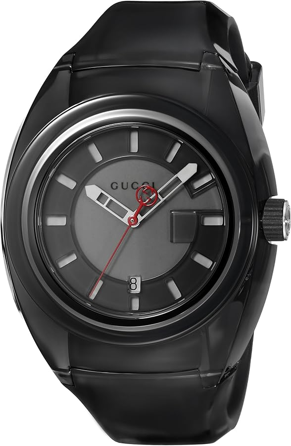 Gucci Quartz Stainless Steel and Rubber Casual Black Men's Watch(Model: YA137111)