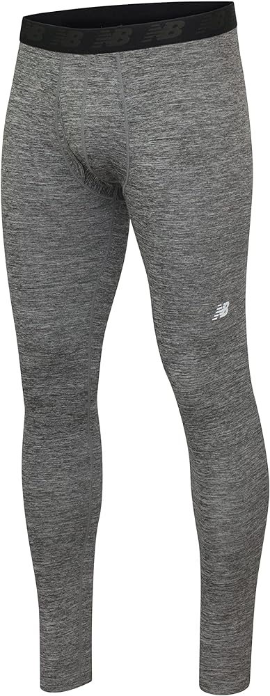 New Balance Men's Compression Thermal Non-Rolling Baselayer Pants with Functional Fly