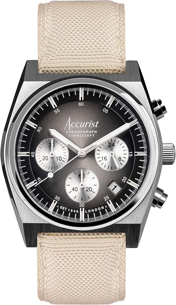 Accurist Mens Origin 41mm Quartz Watch with Chronograph Analogue Display