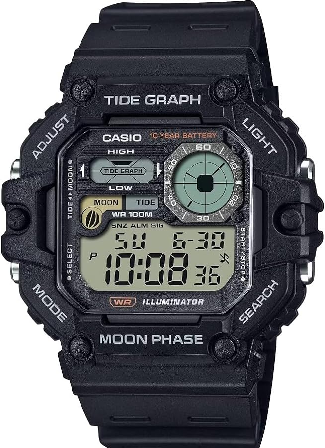 Casio Illuminator Tide Graph Moon Phase 10-Year Battery Digital Watch WS-1700H-1AV