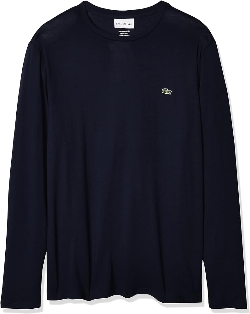 Lacoste Mens Long Sleeve Jersey Pima Regular Fit Crewneck T-Shirt