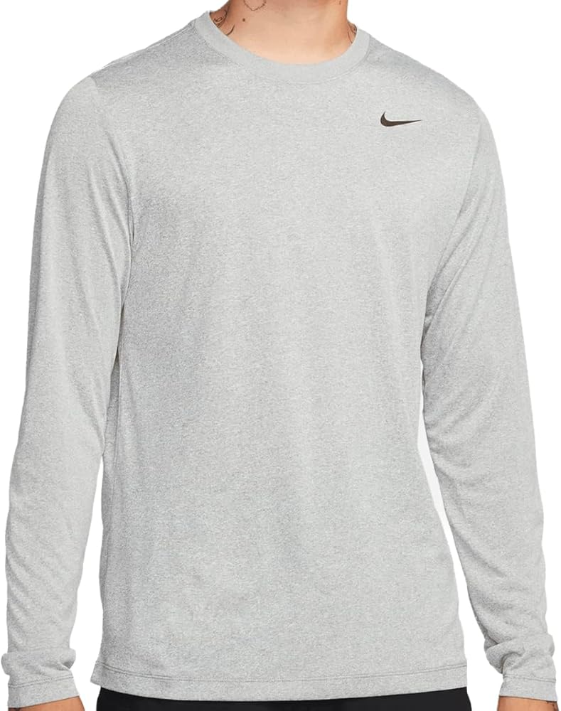 Nike Men's DriFit Reset Legend Long Sleeve Tee Heather Gray | Black