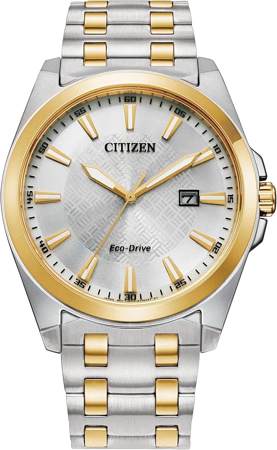 Citizen Men's Eco-Drive Classic Peyten Two-Tone Stainless Steel Watch, 3 Hand, Silver Dial (Model:BM7534-59A)