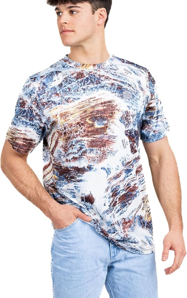 Realtree Men's Fishing Camo Sun Protection UV UPF 50+ Short Sleeve Shirts and Hoodies Running Hiking Quick Dry