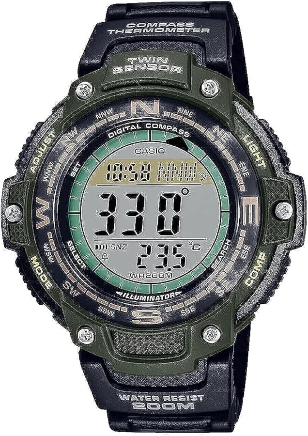 Casio Twin Sensor World Time 200M Water Resistant Digital Compass Watch