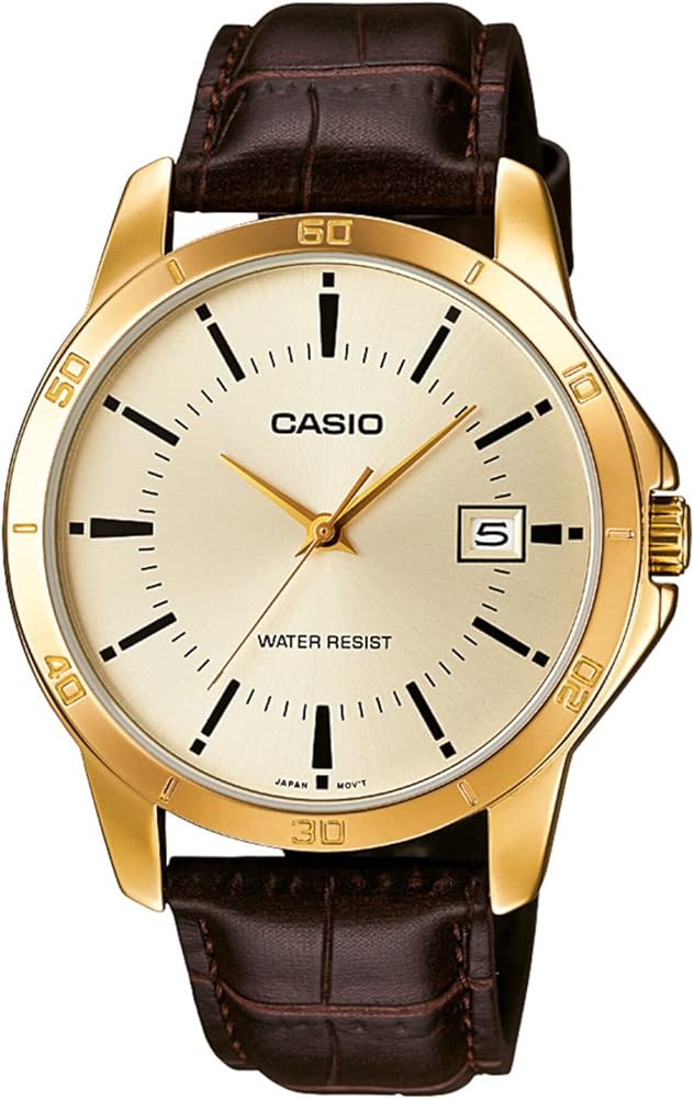 Casio Men's MTP-V004GL-9A Date Quartz Watch with Genuine Leather