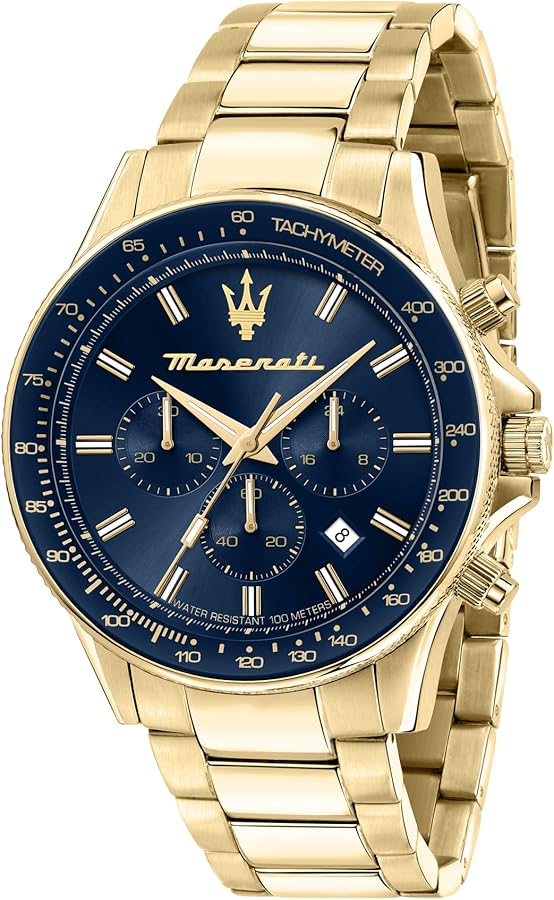 Maserati R8873640008 Yellow Gold Steel Analog Quartz Man Watch