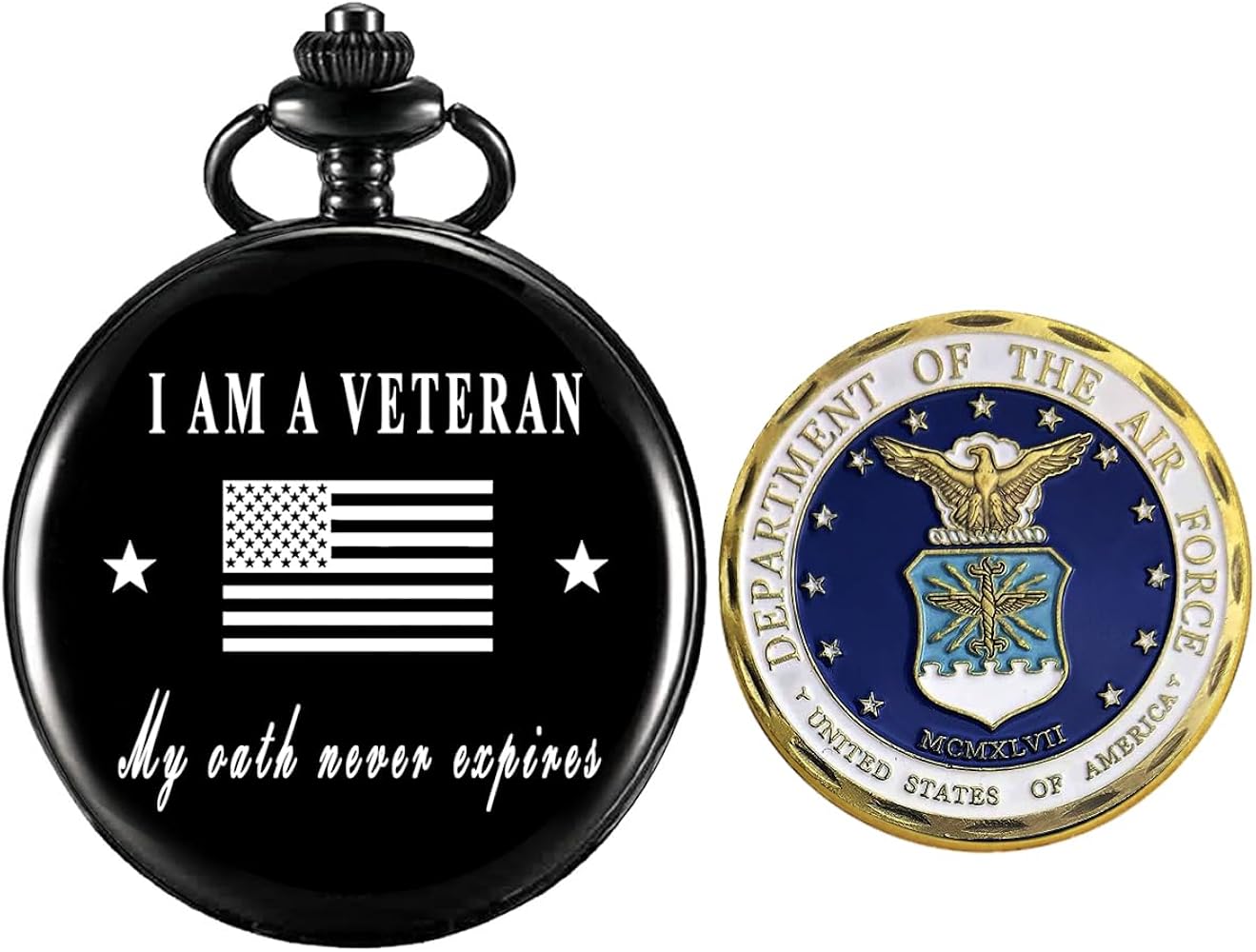 Gifts for Veterans,Pocket Watch for Veterans with Military ChanllengCoin,Best Veterans Day Gifts