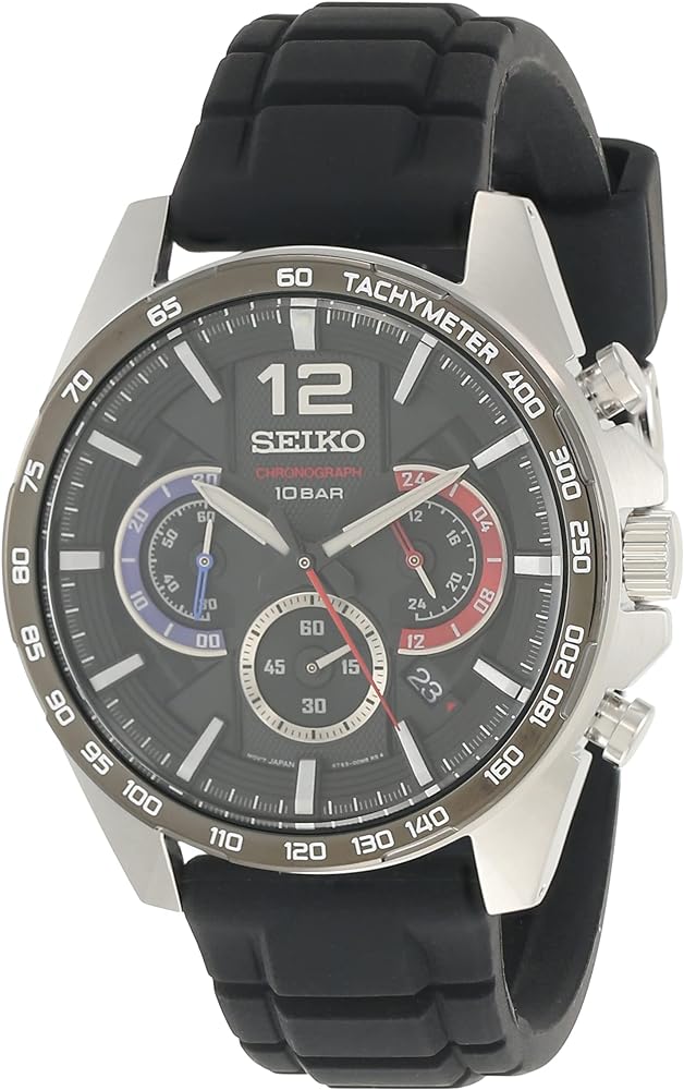 SEIKO Essentials Chronograph Quartz Black Dial Men's Watch SSB347P1