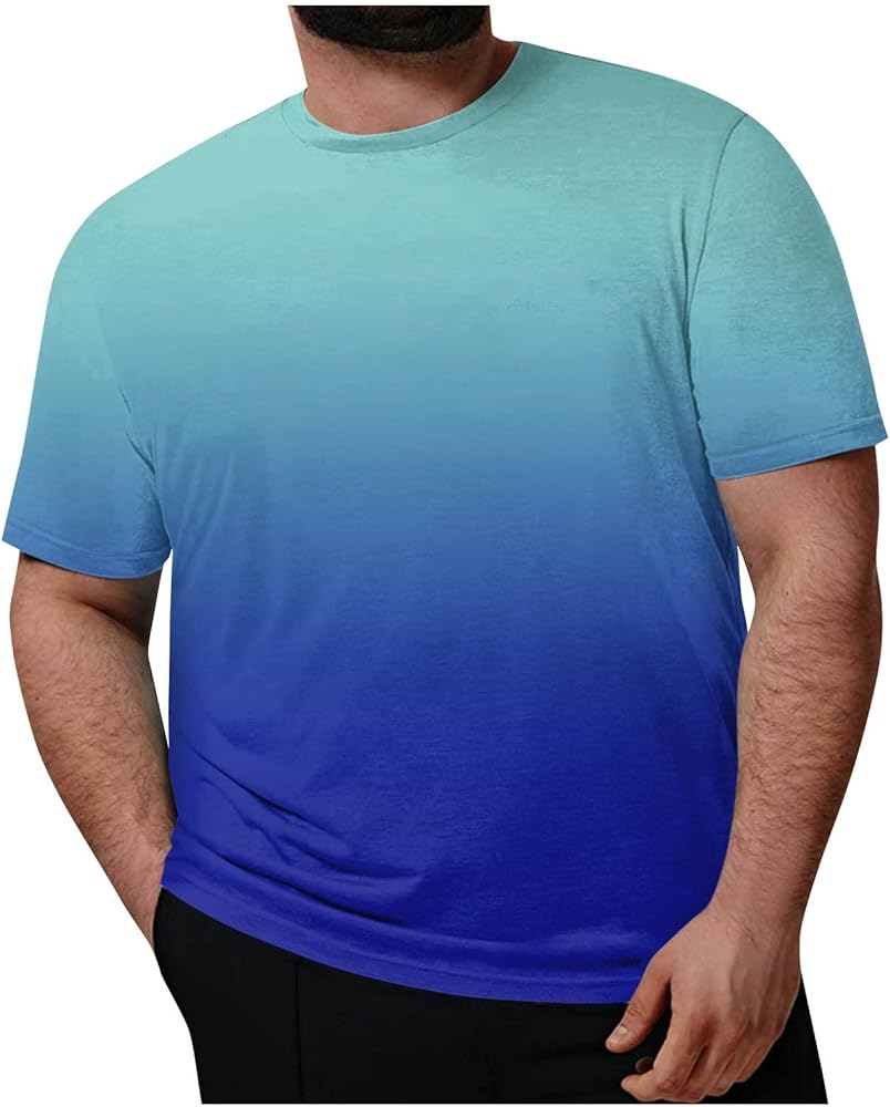 Men's T Shirt Plus Size Casual Round Neck Printed Short Sleeve T-Shirt Blouse Tops T Shirts, XXL-7XL