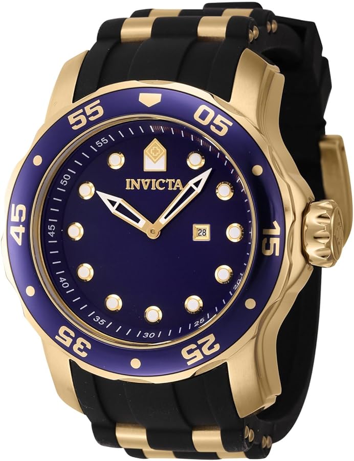 Invicta Men's Pro Diver 48mm Silicone, Stainless Steel Quartz Watch, Black (Model: 46972)