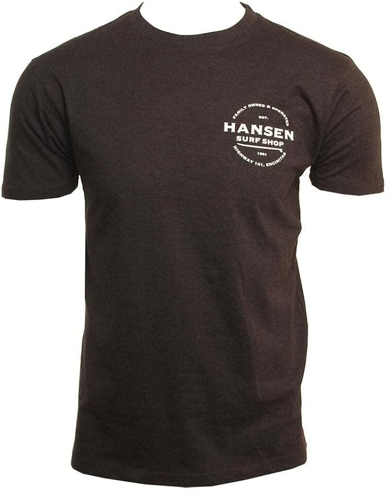 Hansen Surfboards The Highway Men’s Surf T-Shirt, Short Sleeve, Graphic Crew Neck Cotton Surfing Tee