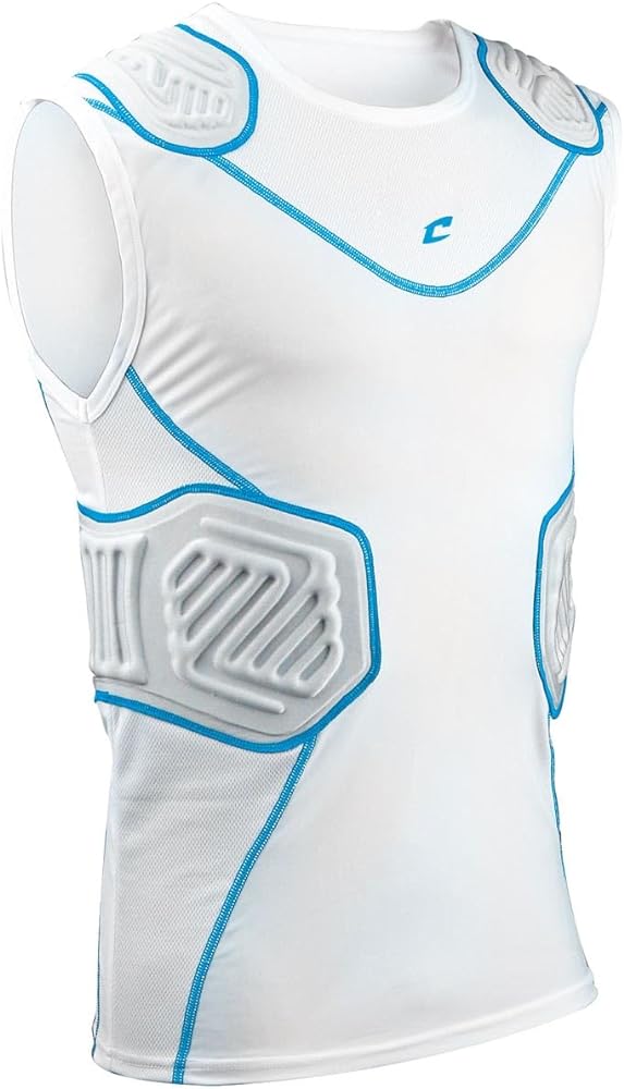 Champro Adult Bull Rush Compression Shirt White/Gray Small