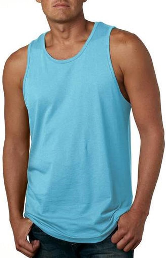 Next Level Men's Cotton Tank L TAHITI BLUE