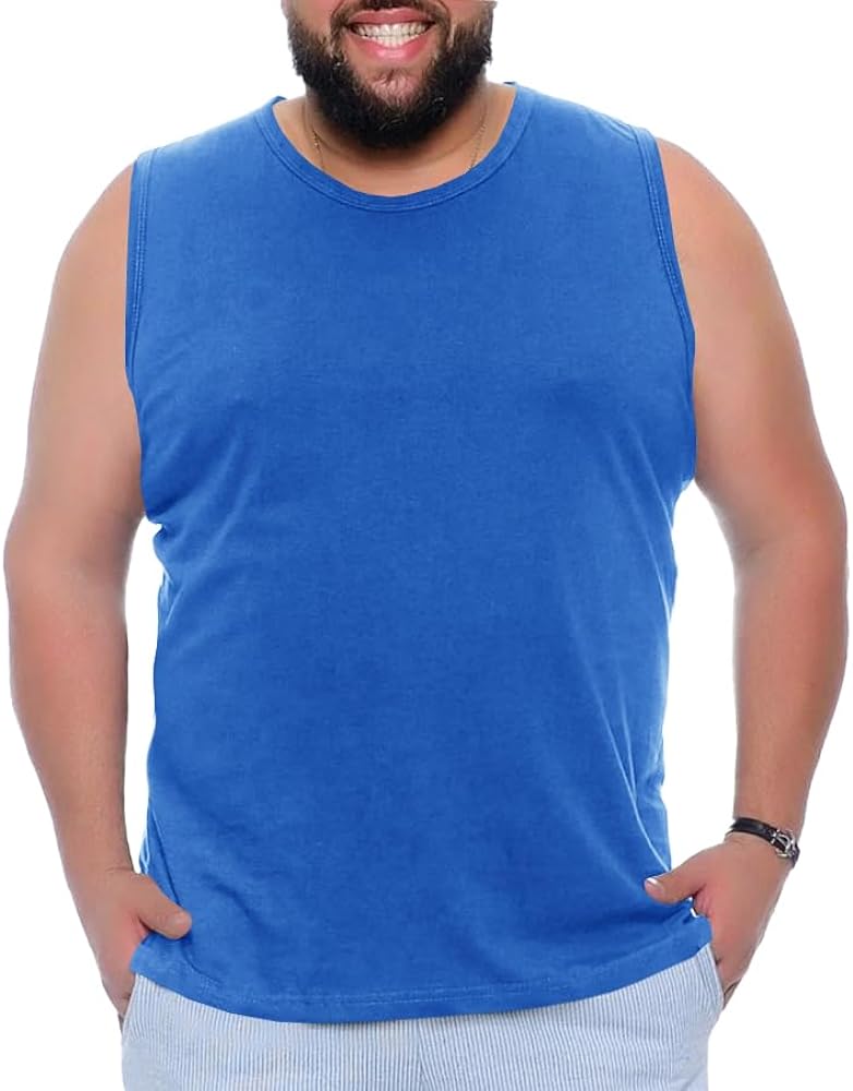 Runcati Mens Plus Size Tank Tops Sleeveless Casual Stretch Big & Tall Workout Athletic Fitness T-Shirts (L-5XL)