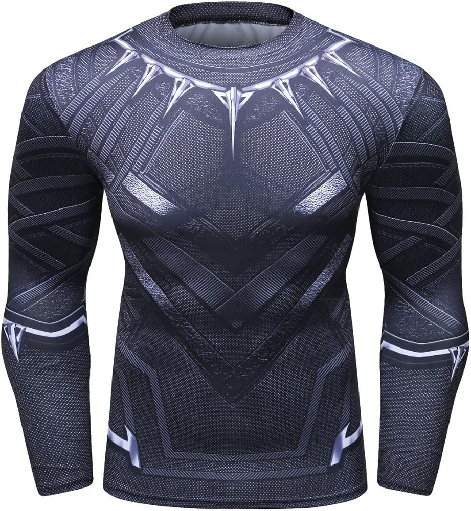 Men's Compression Sports Shirt Panthers Running Long Sleeve Tee