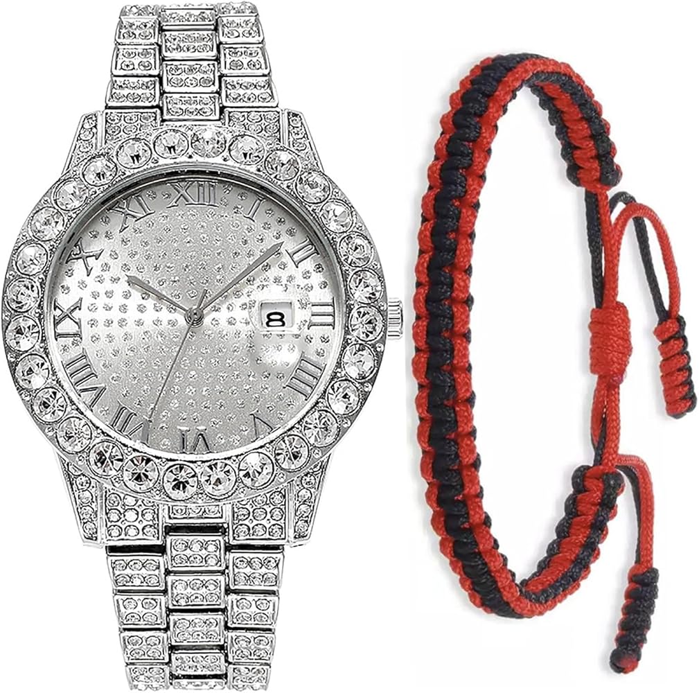 Women's Men's Hip Hop Wrist Watch Unisex Crystal Rhinestone Watch Iced Out Watch