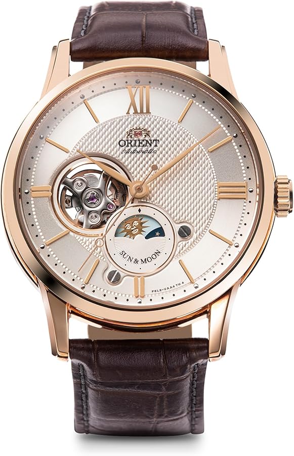 ORIENT Classic Semi Skeleton Sun & Moon Mechanical Watch RN-AS0002S Men's