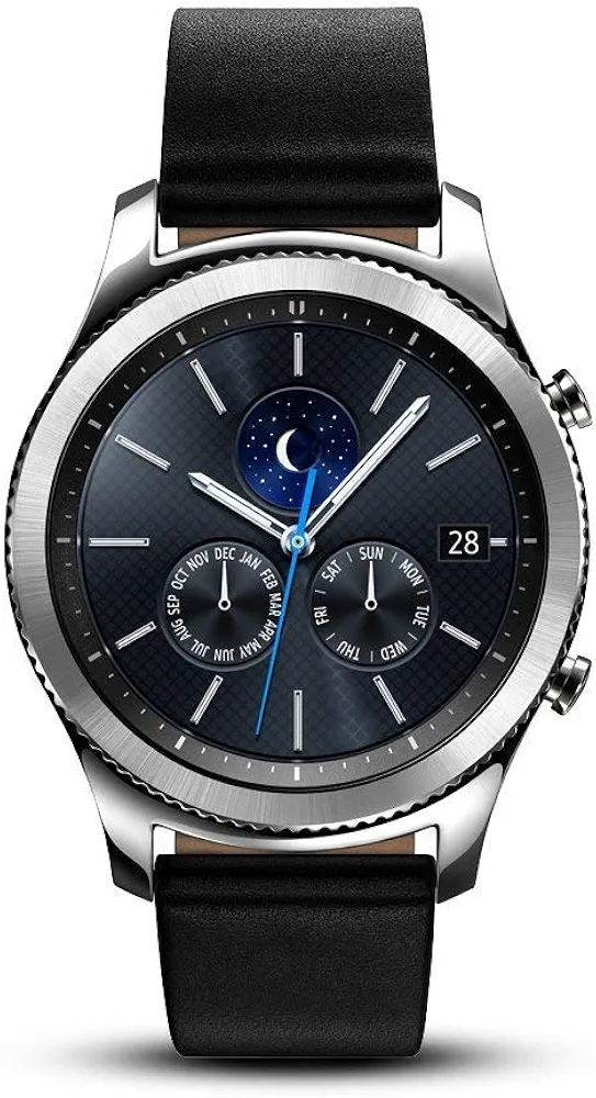 Samsung Gear S3 Classic Smartwatch 4GB SM-R770 with Leather Band (Silver) Tizen OS - International Version with No Warranty (Renewed)