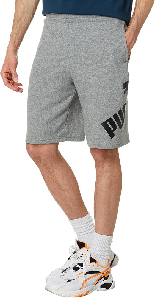 PUMA Big Logo 10" Shorts Medium Gray Heather XL 10