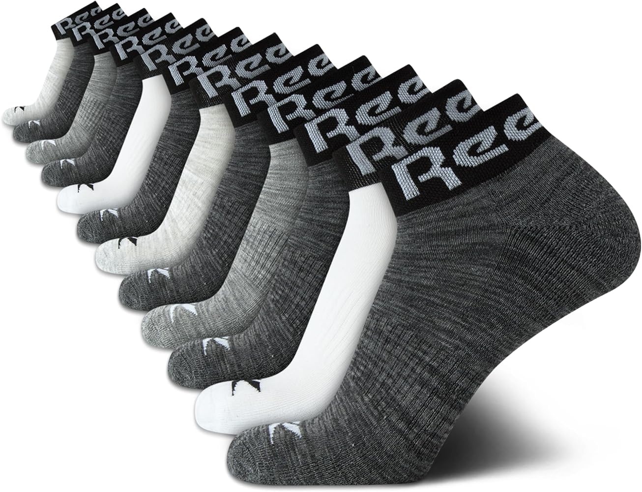 Reebok Men's Athletic Socks - Performance Cushion Quarter Socks (12 Pack)