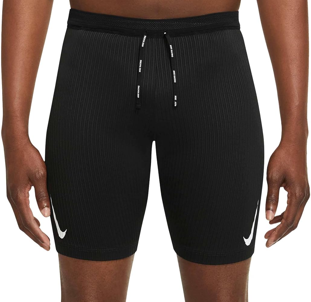 Nike Men's Dri-FIT ADV AeroSwift Men's 1/2 Length Racing Tights (as1, alpha, l, regular, regular, Black/Black)