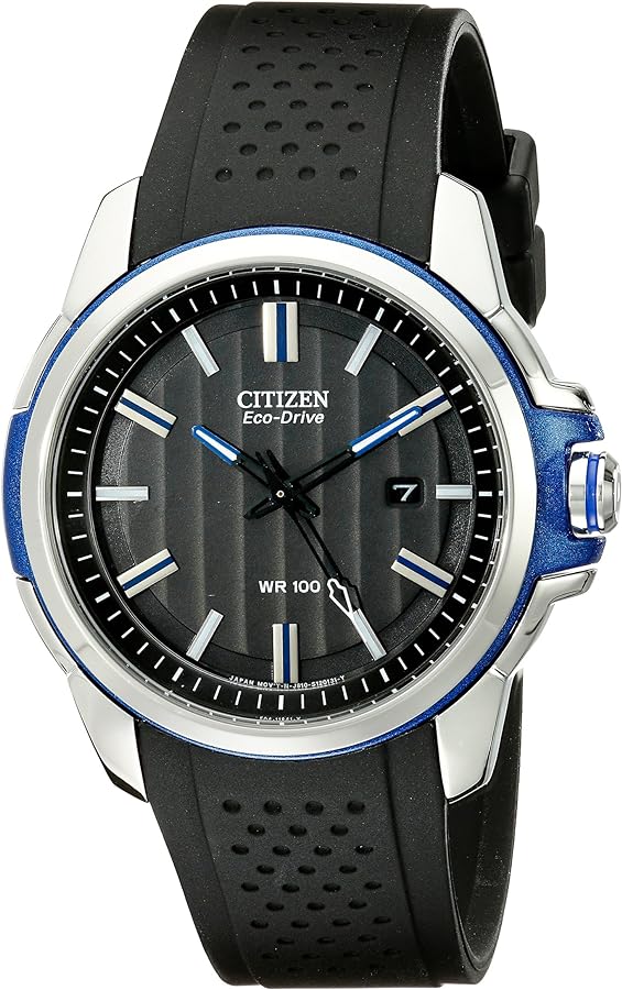 Citizen Eco-Drive Weekender Quartz Mens Watch, Stainless Steel with Polyurethane strap, Black (Model: AW1151-04E)