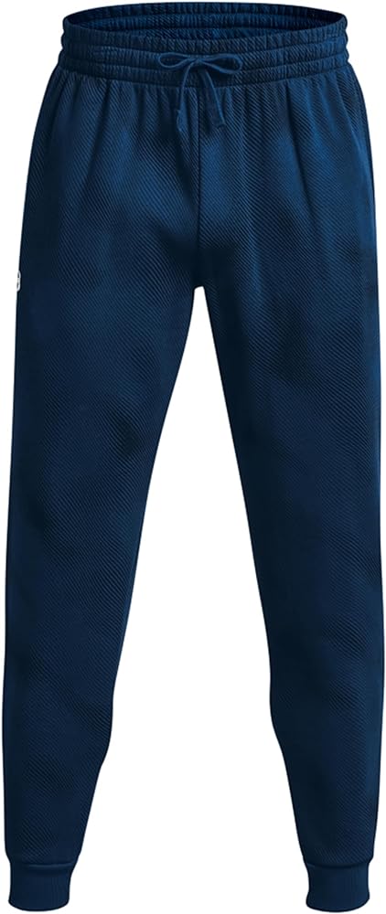 Under Armour Mens Rival Fleece Printed Joggers, (025) Castlerock Light Heather / / White, Small