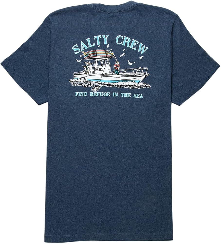 Salty Crew Fish On Classic SS T-Shirt - Navy Heather