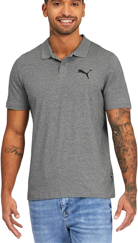 Puma Mens Essentials Short Sleeve Shirt Athletic Casual - Grey